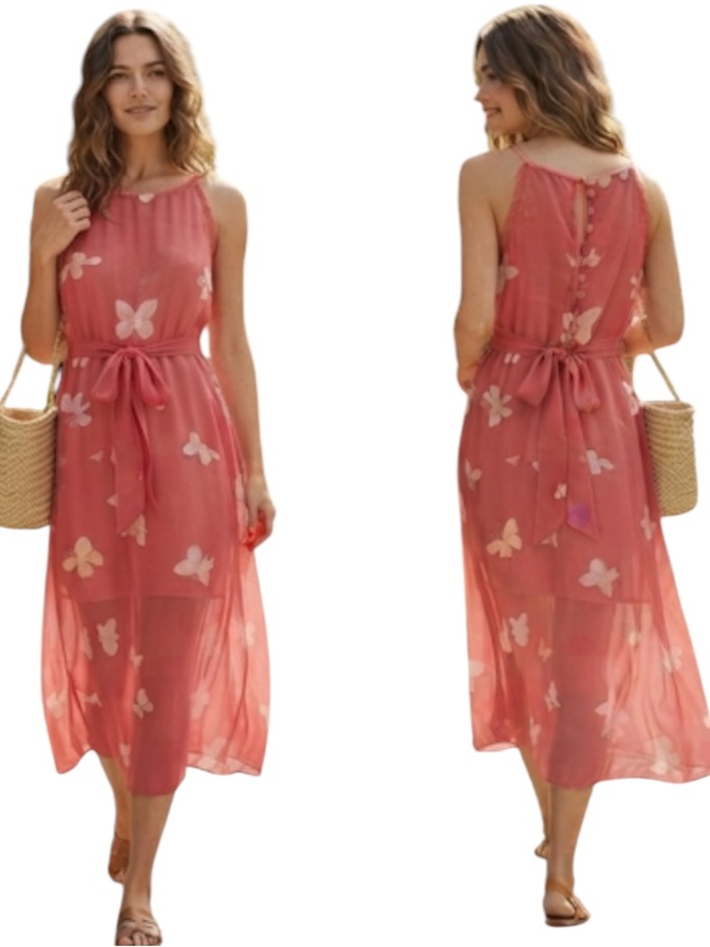 Pepe jeans women’s dress size L pink white